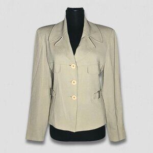 Vintage 80s Garfield & Marks Beige Blazer Size 6